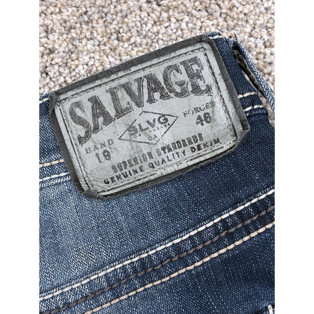 SALVAGE MAYHEM BUCKLE ‎ SLVG Regular Boot Cut Denim Blue Jeans 33L #0415 - Picture 11 of 13